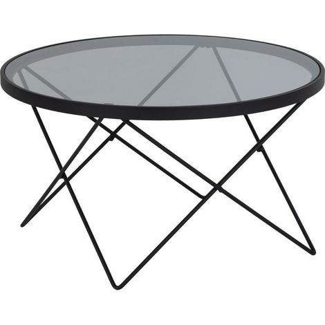 Mesa de centro Norsica 672 , 45x0x0cm, Diámetro: 80, Vidrio templado, Redonda (1/5)