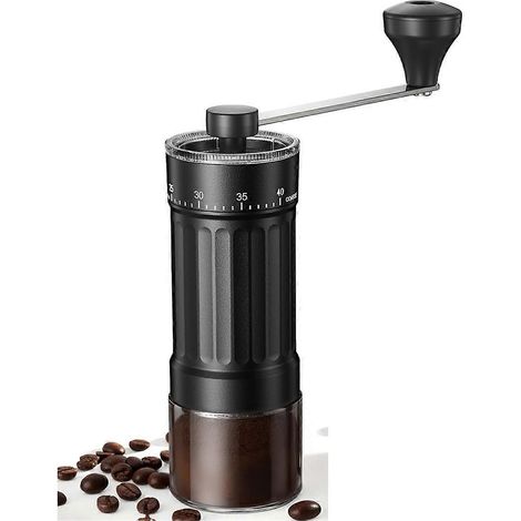 Mini-Handkaffeemühle mit 40 einstellbaren Mahlgraden – Schwarz