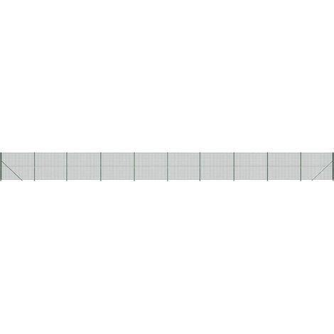 Maison Exclusive - Maschendrahtzaun mit Bodenflansch Grün 1,4x25