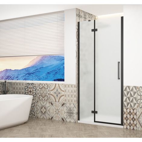 Porte de douche TRINITY BLACK 1200 mm, verre mat, gauche (1/4)