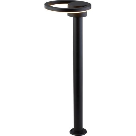 Poteau Led Extérieur pour Projecteur (Hauteur 73Cm) Avec Tête Ronde - Noir Avec Diffuseur Givré