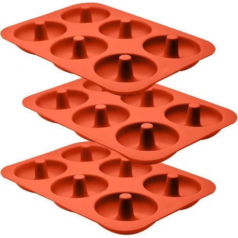 Ecleanfy - Moules à beignets de 7,6 cm (3 pouces), moules de cuisson en silicone alimentaire antiadhésif, résistants aux hautes températures. (1/5)