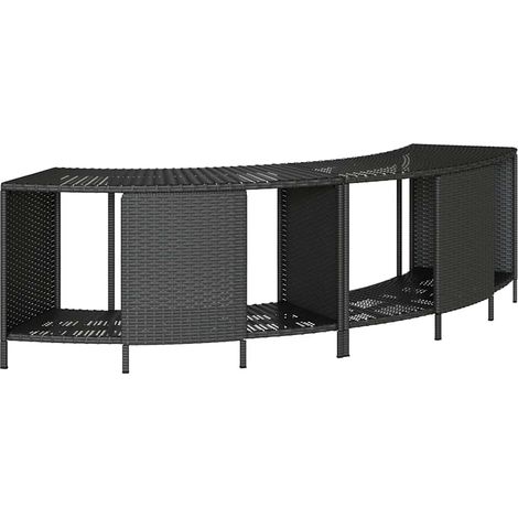 Maison Exclusive - Scaffali Portaoggetti Vasca Idromassaggio 2pz Polyrattan Nero