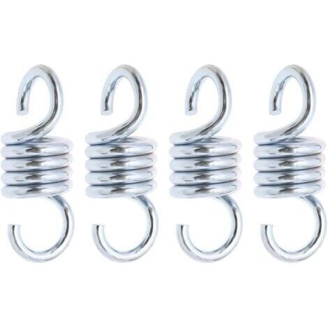 4pcs Suspension Ressort Crochet Remplacement en Métal Swing Ressort Crochets Suspendus Ressort Crochets Accessoires de Jardin pour Suspension Chaise Hamac, Argent (1/5)