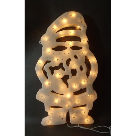 Decorazione luminosa di Babbo Natale con 35 luci, bianca, 40x23 cm, alimentata a rete. (1/2)