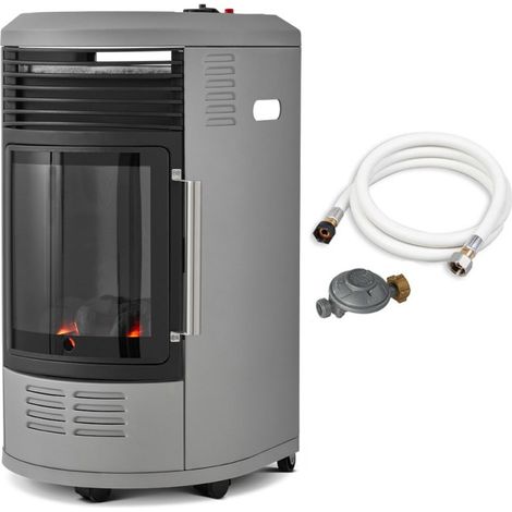 Favex – Poêle à gaz infrableu Volga – Chauffage d'appoint 1,9 à 3,4 kW – Surface jusqu'à 40 m² – Tuyau et détendeur inclus – Effet feu de cheminée (1/5)