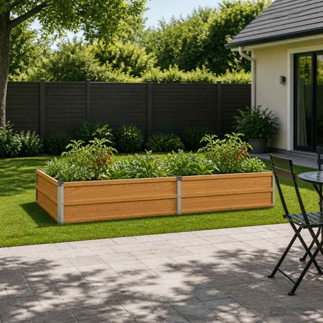 vidaXL Cama de Jardín Elevada Natural 160 x 80 x 24 cm (1/5)