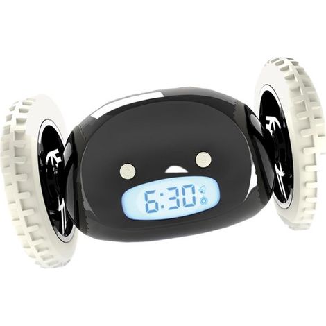 Réveil pour gros dormeurs - Réveil à roulettes - Réveil - Réveil roulant - Alarme puissante et vibration - Fonctionne sur piles - Cadeau original (1/5)