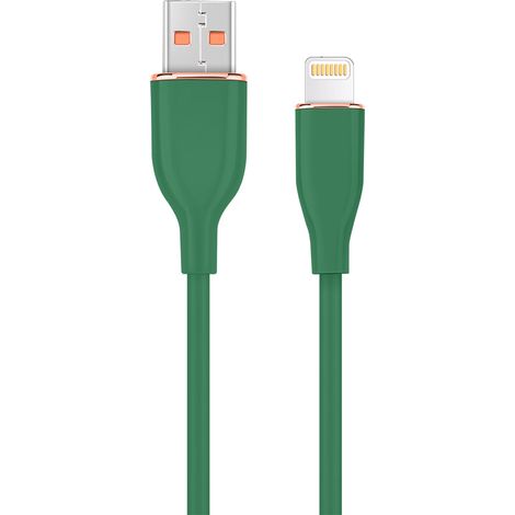Cable de carga y datos de silicona premium de 8 clavijas, 1,5 m, Verde medianoche
