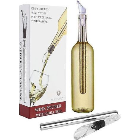 Cubo agitador de vino de acero inoxidable con aireador y boquilla antigoteo.