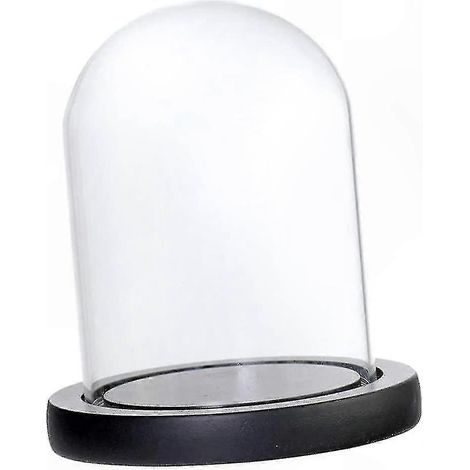 Socle en bois marron et cloche en verre transparent pour centre de table de mariage, présentoir à monter soi-même, décoration intérieure (1/5)