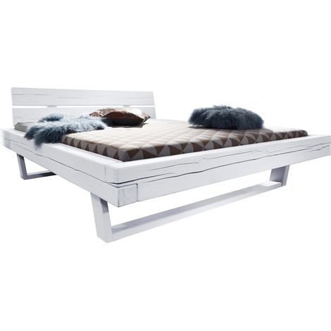 VANCOUVER 711 Letto matrimoniale - in cuore di abete - laccato / bianco 180x200