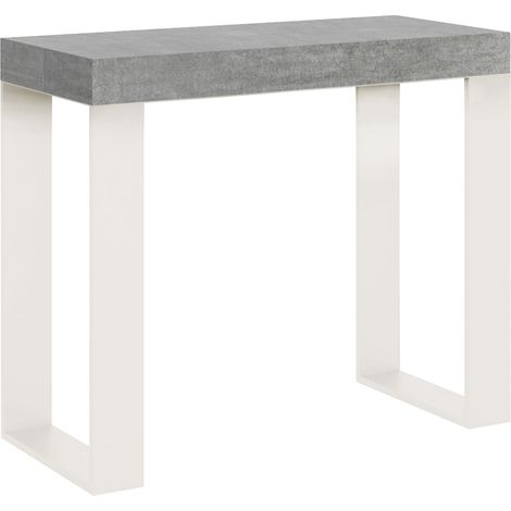 Consolle Allungabile 90-196x40x77 cm Tecno Small Noce telaio Bianco (1/5)