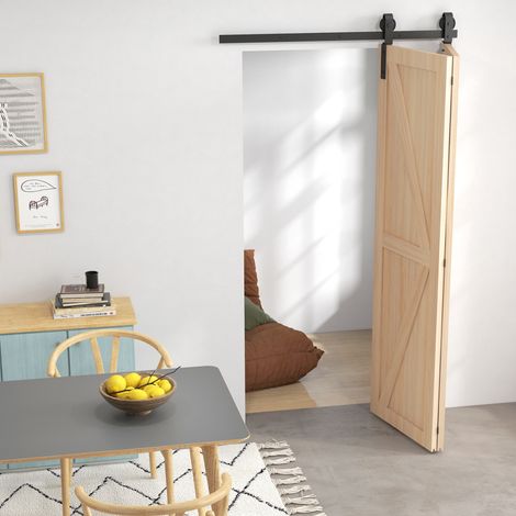 Kit porte pliante noir acier carbone 122x0.5x4 cm coulissant pliable (1/5)