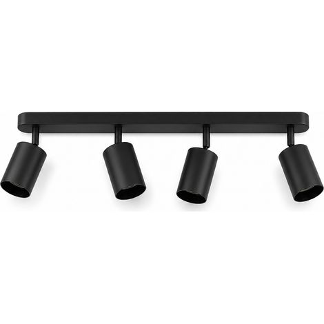 Plafonnier Spot 4 Têtes Orientables pour Salon Noir 55 cm (1/5)