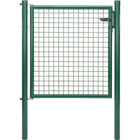Wellengitter-Einzeltor, grün 1000x1000mm, incl.Pfosten Ø60 (1/4)