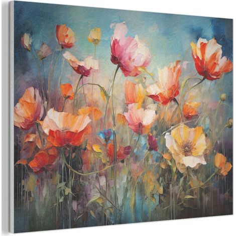 QUADRO ACUSTICO Fiori - Acquerello - Arte - Botanica - Natura 80x60 cm (1/5)