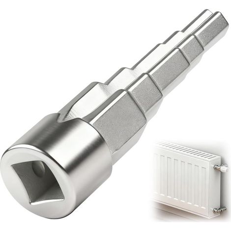 Clé de Montage Étagée Universelle pour Installations Sanitaires, Clé de Radiateur Étagée 5 Niveaux avec Douille Carrée 1/2", Cliquet Radiateur Multiusage pour Radiateurs et Chauffage (1/4)