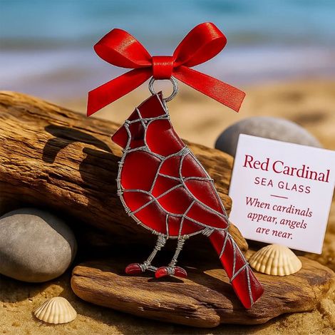 Oiseau En Verre De Mer - Pendentif Décoratif 2D - Pour Décoration Fenêtre Ou Intérieure - Idéal Amoureux De La Plage Et De La Nature - Lot De 1 (1/2)