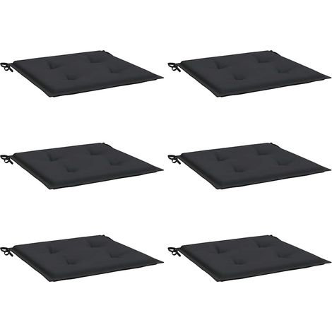 vidaXL Garden Chair Cushions 6 pcs Black 40x40x4 cm Oxford Fabric