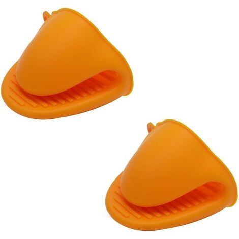 DOPA Cooking Protective Gear Silikongriffe, Ofen-, Mikrowellen- und Geschirrspülhandschuhe, 2 orange verdickt (1/5)
