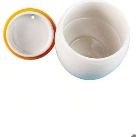 Cuiseur œufs micro-ondes céramique,portable avec couvercle,œufs brouillés,13x13x17cm,645g,rond. (1/5)