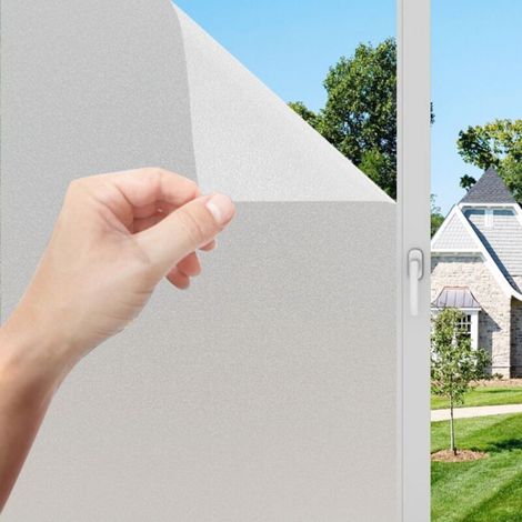 2 Pack Blackout Window Film, Electrostatic Glass Film 45x200cm, Good Privacy, Opaque Film for Offices, Homes, Windows, Frosted UV Protection (1/4)