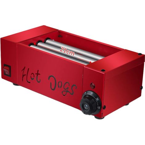 Hot Dog Grill, Würstchengrill, Temperatur regulierbar, mit Edelstahltrommel und Auffangschale (1/4)
