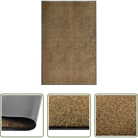 vidaXL Tapis extérieur - Paillasson lavable Marron 120x180 cm (1/5)