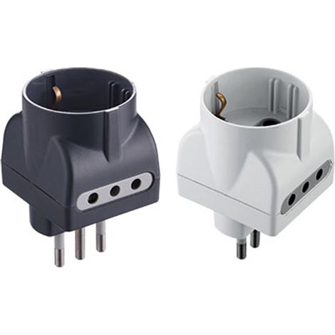Electraline 71919 Adattatore spina tedesca multipresa 3 posti (1/2)