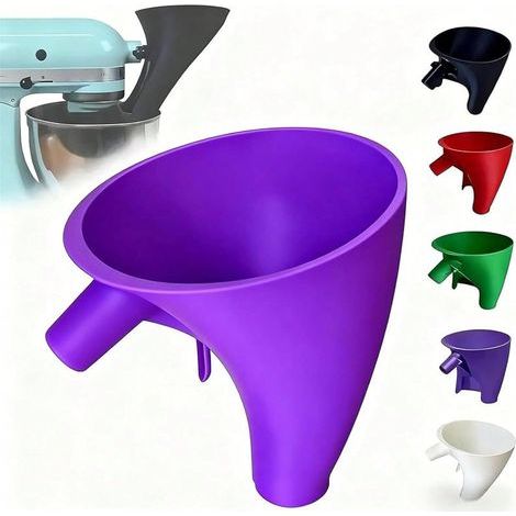Mehltrichter für KitchenAid Küchenmaschine – Gezieltes und sauberes Ausgießen, leicht zu reinigen, langlebiges Backzubehör, lila (1/5)