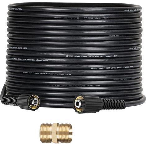 Manguera flexible de repuesto de alta presión de 10 m, M22 x 14 mm - Manguera de extensión resistente a las torceduras - Compatible con Karcher HD HDS Kranzle con adaptador de latón