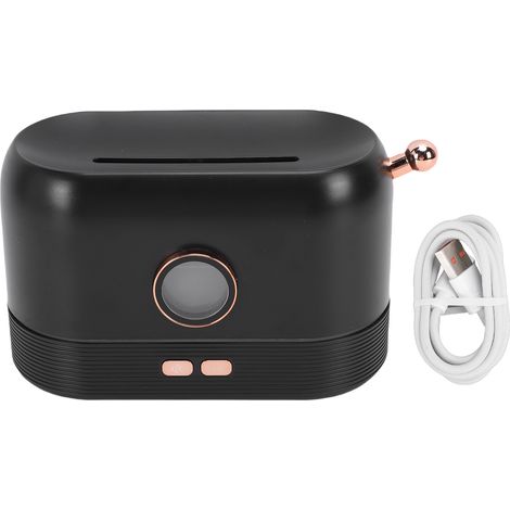 Flame Essential Oil Diffuser 200ml Quiet Aromatherapy Diffuser Desktop Humidifier with 3 Colors Light for Home Bedroom Black (1/5)