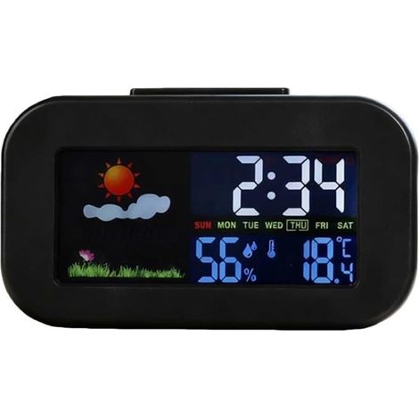 Despertador Digital con Pantalla a Color - Reloj Digital con Temperatura y Humedad Interior, Pantalla Retroiluminada para Oficina y Dormitorio (1/5)