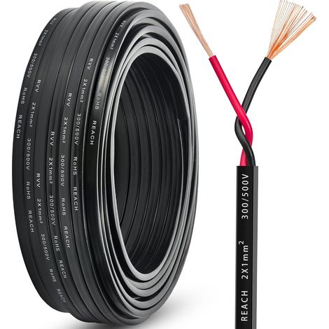 Câble Remorque Voiture 2 Fils 1.0mm²- 10M Câble pour Remorque Auto 2 Broches - 12V/24V Étanche Anti-UV PVC Flexible - Câble Électrique 2 Conducteurs pour Remorques/Caravane/Camion (1/5)