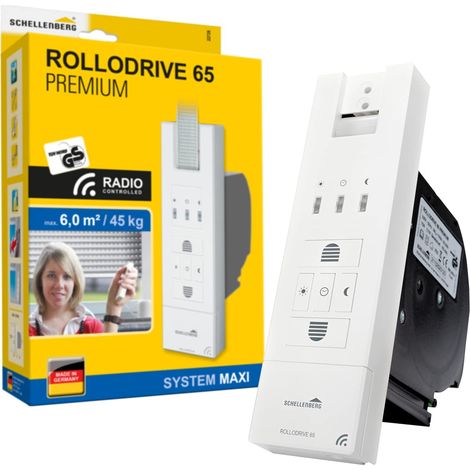 Schellenberg 22728 Avvolgicavo elettrico radio per tapparelle avvolgibili 65 PREMIUM, fino a 6 m² di superficie della tapparella, forza di trazione 45 kg Bianco (1/4)