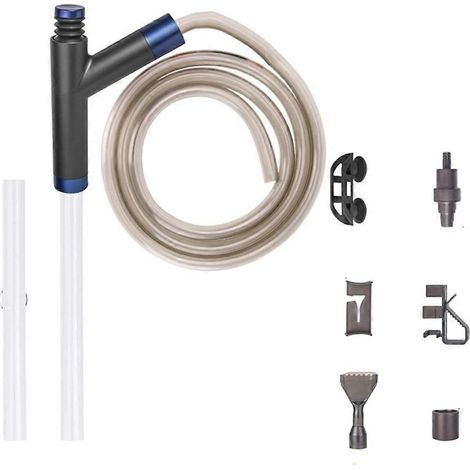 Pompe à siphon pour aquarium, nettoyeur de gravier, kit de nettoyage de gravier pour aquarium, changeur d'eau manuel avec bouton-poussoir d'air (1/5)