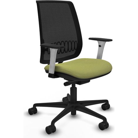 Chaise de bureau piqueras y crespo Alares noir maille vert olive (1/2)