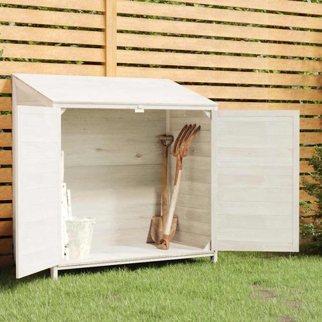 Abri de jardin Cabane de jardin - Blanc 102x52x112 cm Bois de sapin solide BV588585 - BonneVie (1/5)
