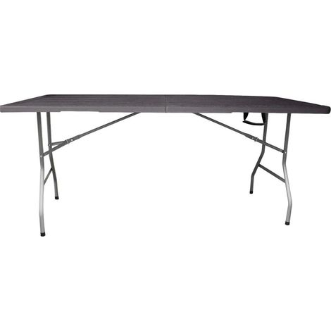 Mesa Plegable Rectangular 180x70x74cm Catering Mesa Resina con Patas de Acero Plegable para Eventos y terrazas