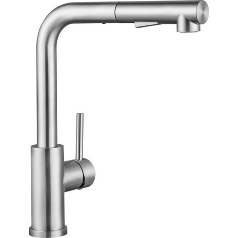 Robinet Cuisine avec Douchette Extractible, Mitigeur Évier Rotatif 360°, Inox Brossé (1/5)