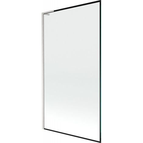 Mexen Next L paratia da vasca da bagno a 1 anta 100 x 150 cm, cornice nera, nichel spazzolato - 895-100-000-03-70-97 (1/5)