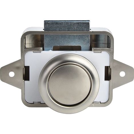 Verrou à bouton-poussoir, serrure sans clé, utilisation polyvalente, Nickel perlé (1/2)