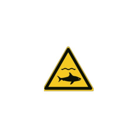 Cartelli ISO 7010 "Pericolo presenza di animali acquatici pericolosi" - W054 - Numero Pezzi: 500 Pezzi - Misura: 100mm x 100mm