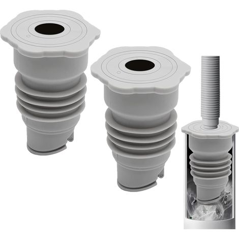 Stück Geruchsstopper für Waschmaschinen, 45-50 mm Waschmaschinenschlauchdichtung, graue Schlauchdichtung, Ablassstopfen, Silikon-Geruchsstopper