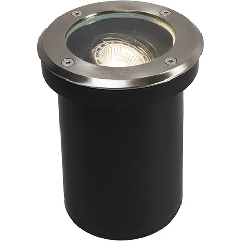 QAZQA + Moderno Foco de jardín moderno acero regulable IP65 - Delux Vidrio /Plástico /Acero inoxidable Redonda Adecuado para LED Max. 1 x 50 Watt