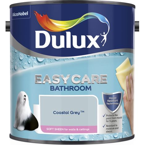 Dulux Easycare Bathroom Soft Sheen Emulsion Paint - 2.5L - Coastal Grey