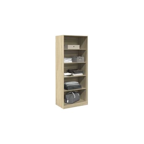 Armoire dressing 4 étagères 80cm - Collection Taken-Chêne clair (1/5)