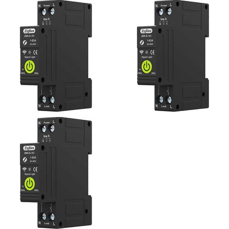3 disjoncteurs intelligents Tuya Zigbee à temporisation pour compteur d'énergie photovoltaïque bidirectionnel à réenclenchement automatique (1/5)