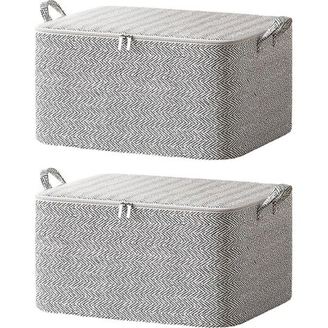 Cajas de almacenamiento, organizadores de armario, gran capacidad, ahorran espacio (para edredones, ropa, juguetes)